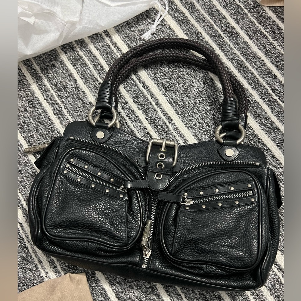 Versace Biker Black Leather Women's Bag